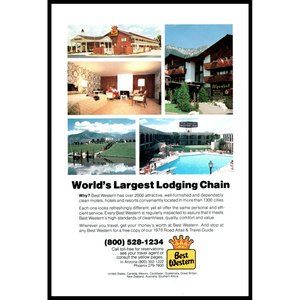 1978 Best Western World's Largest Lodging Chain Vintage Print Ad Different Place